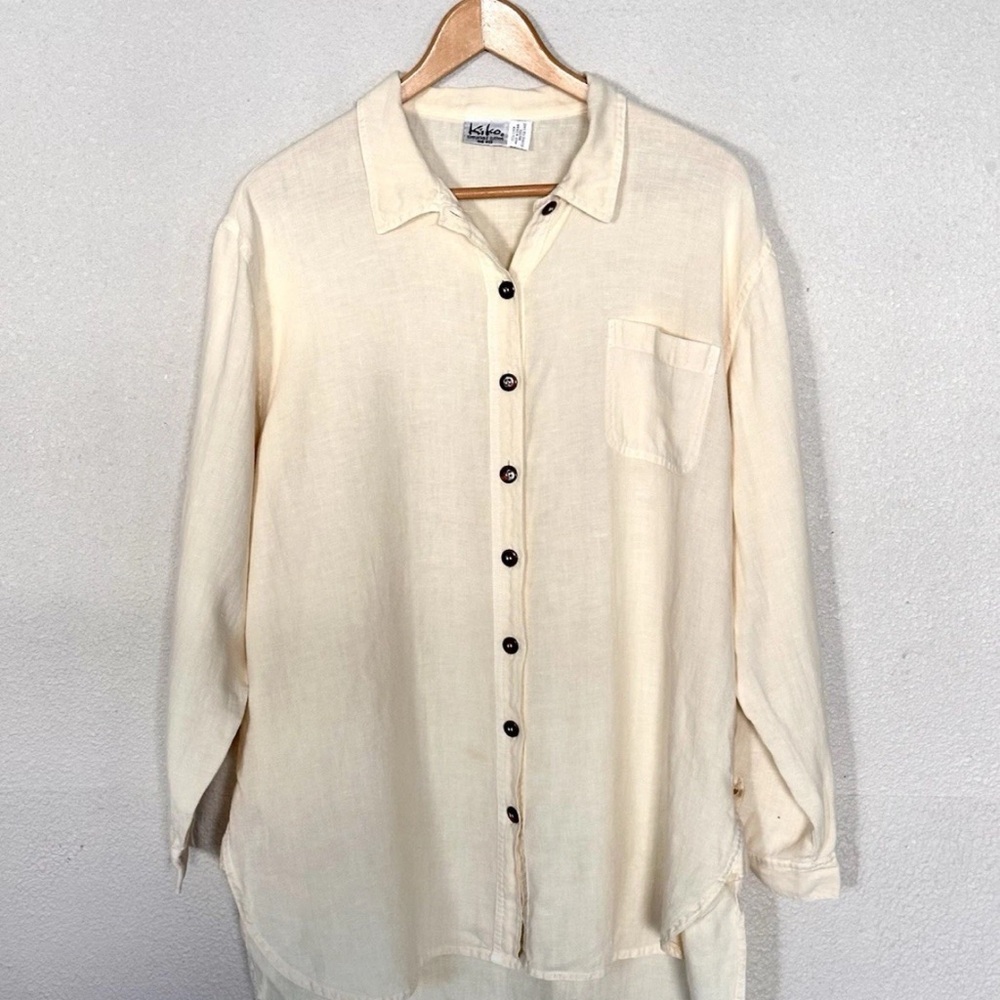 Kiko Cream Linen Top